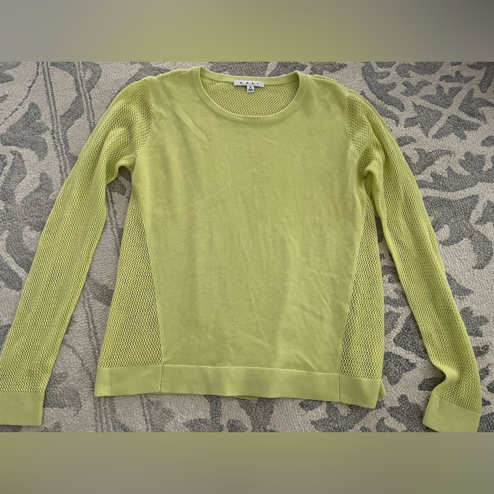 CAbi Neon Green Sweater and Cami